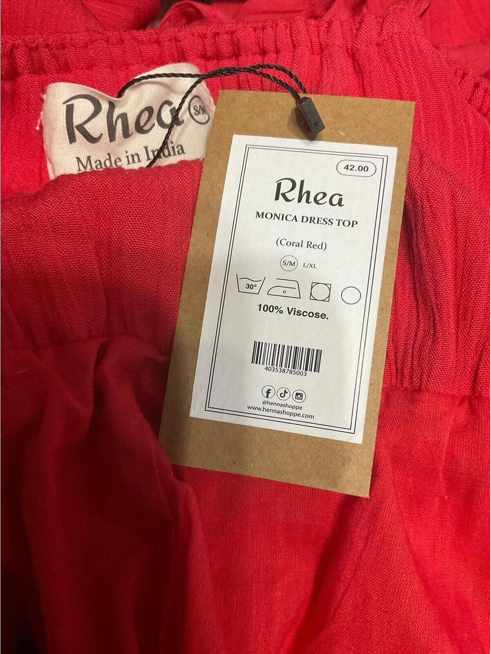Red Tiered Tie-Shoulder Sundress - Brand - Picture 6 of 6